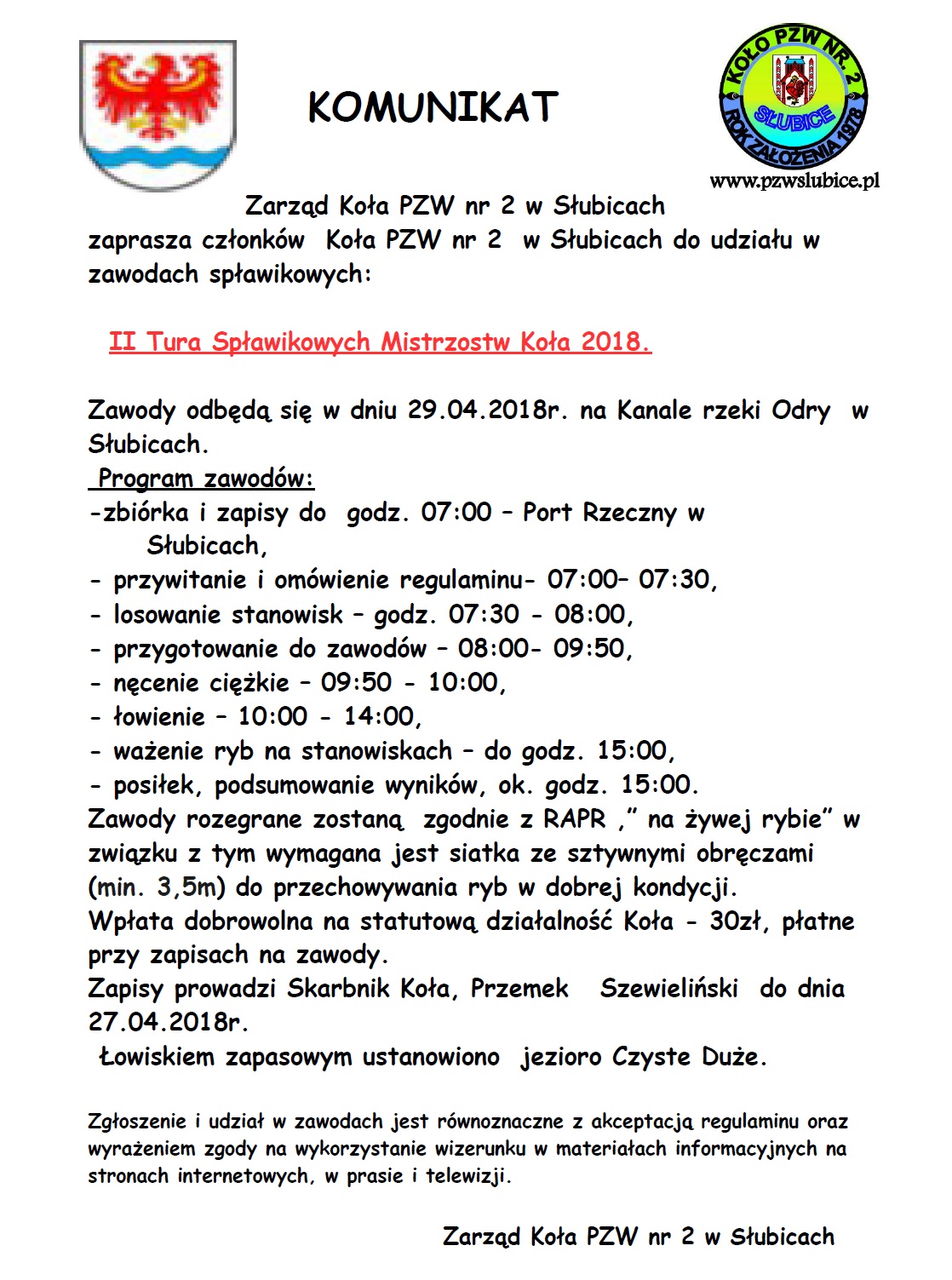 Splawikowe mistrzostwa kola nr2 tura2 2018r
